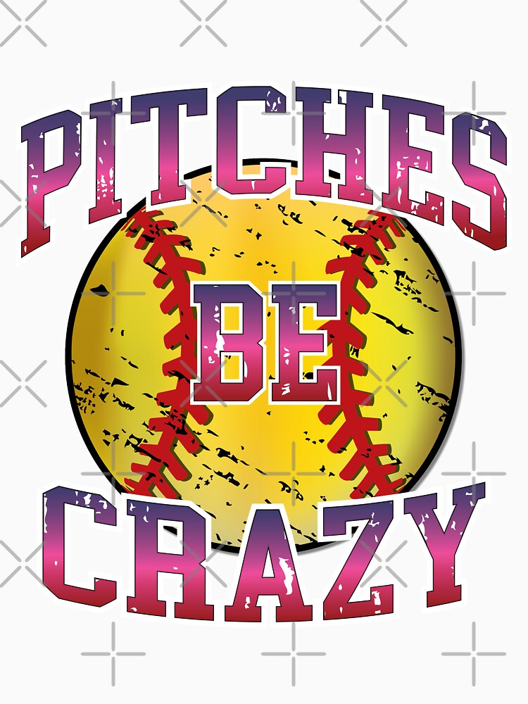  Pitches Be Crazy Softball Pitcher T Shirt : Clothing