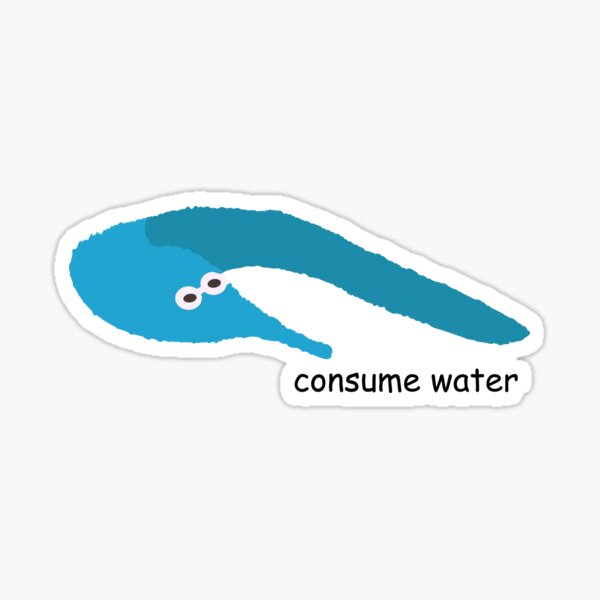 Consume Water Worm On A String Sticker