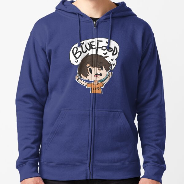 BLUE FOOD Zipped Hoodie
