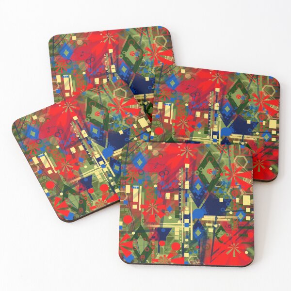 Item preview, Field of poppies, digital colorful abstract painting designed and sold by Mikko Tyllinen.