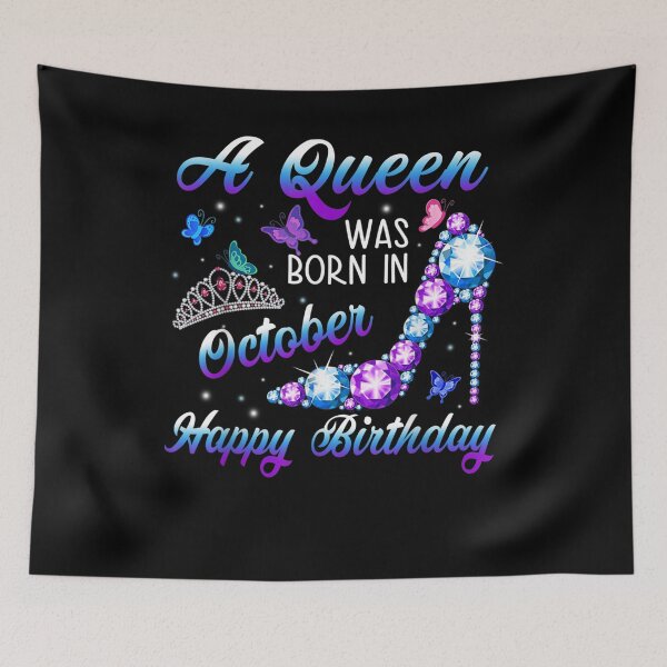 Item preview, Birthday A Queen Was Born In October Happy Birthday  designed and sold by avareid3.