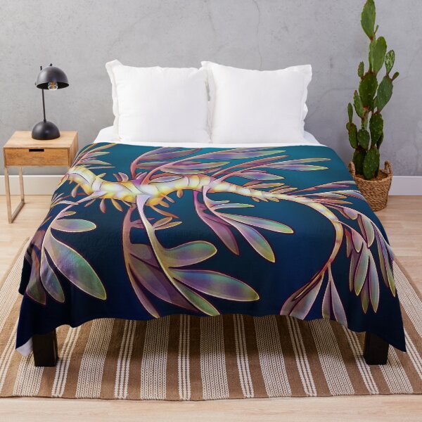 Leafy Sea Dragon Throw Blanket