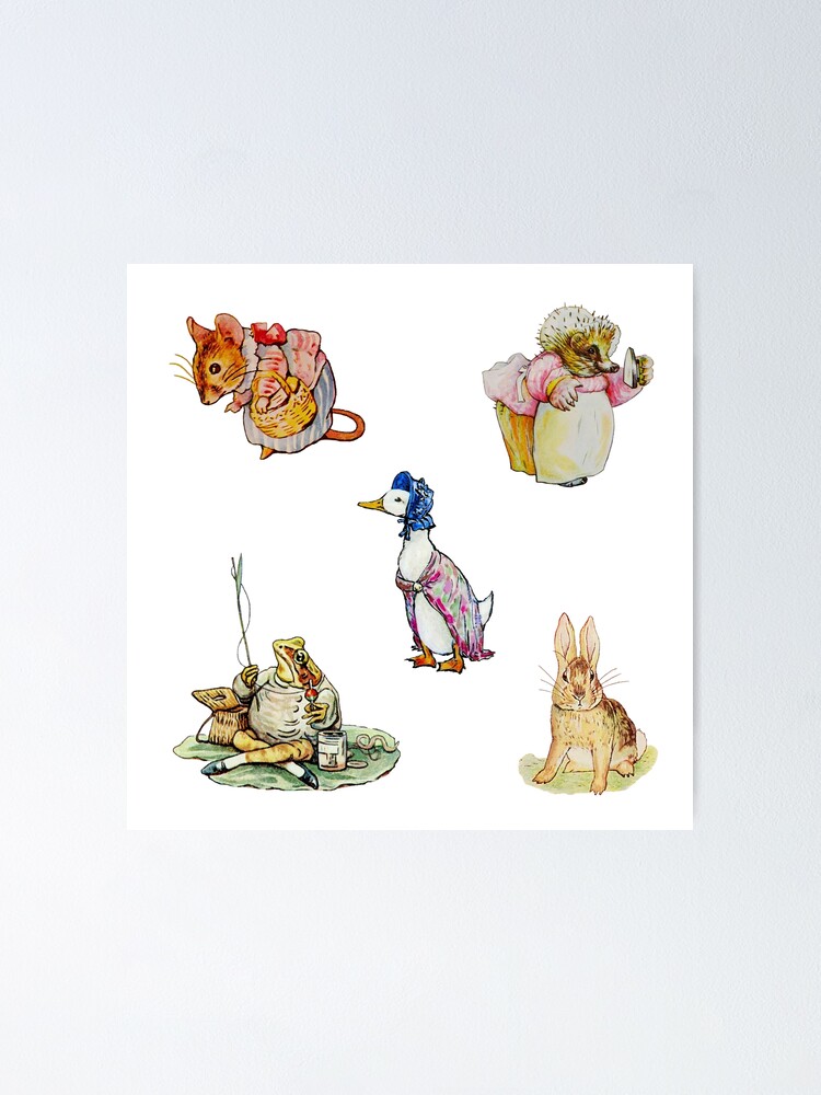 Beatrix Potter Characters Poster For Sale By Brushandframes Redbubble Fposter,small,wall Texture,product,750x1000