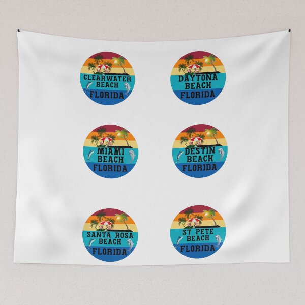 Item preview, Florida Beaches - Clearwater - Daytona - Miami - Destin - Santa Rosa - St Pete designed and sold by KeysTreasures.