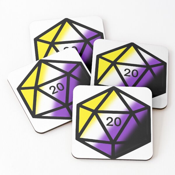 Item preview, D20 no binario designed and sold by Local Cosmic & Chaotic Gremlin Hoard.