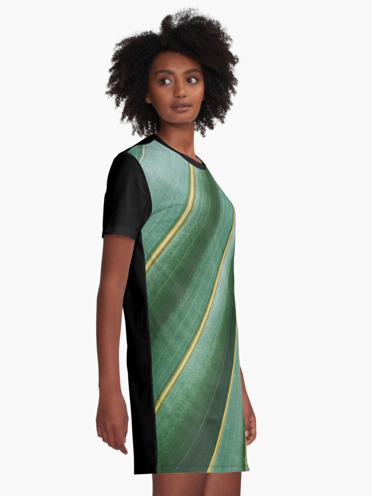 Alternate view of Green Texture Graphic T-Shirt Dress