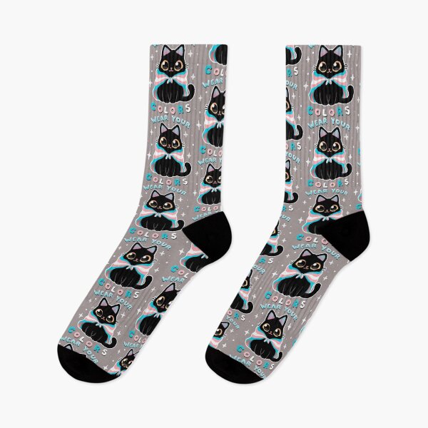 Item preview, Trans LGBT Pride Cat - Kawaii Rainbow Kitty - Wear your colors designed and sold by BlancaVidal.