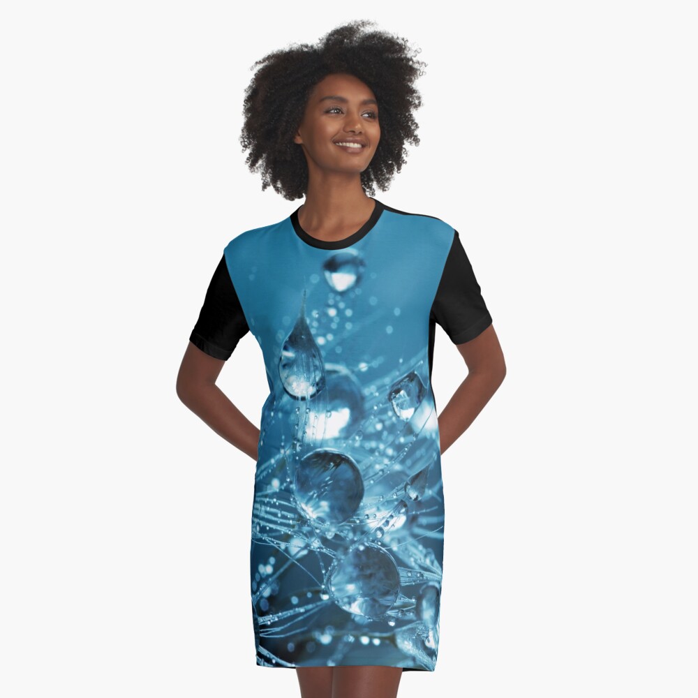 Drops Texture Graphic T-Shirt Dress