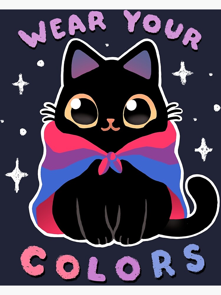 Póster Bisexual Lgbt Pride Cat Kawaii Rainbow Kitty Wear Your Colors De Blancavidal 8763