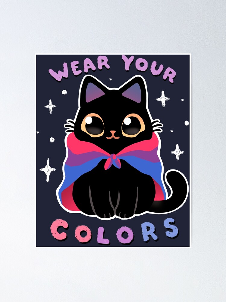 Póster «bisexual Lgbt Pride Cat Kawaii Rainbow Kitty Wear Your