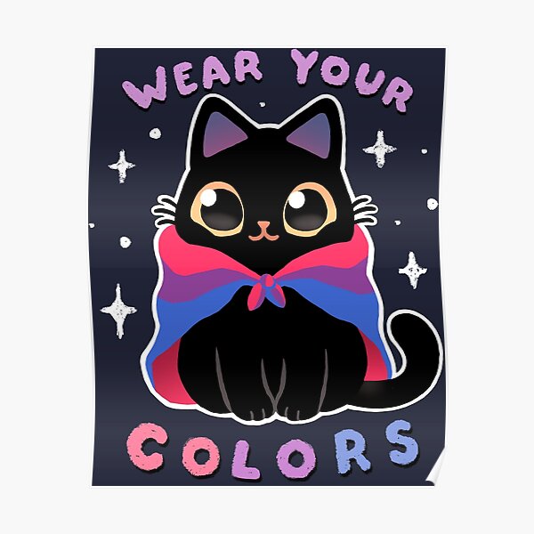 Póster Bisexual Lgbt Pride Cat Kawaii Rainbow Kitty Wear Your Colors De Blancavidal 4854