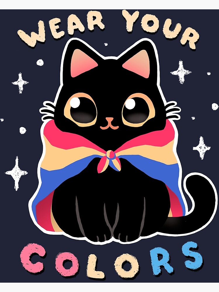 Pansexual Lgbt Pride Cat Kawaii Rainbow Kitty Wear Your Colors Poster By Blancavidal 1691