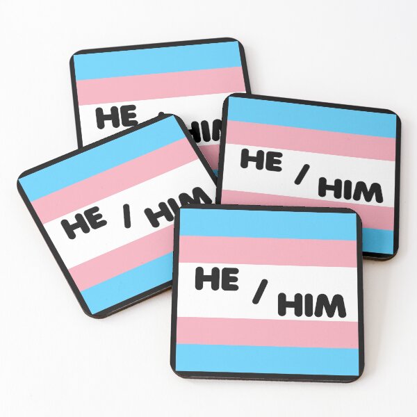 Item preview, Trans Flag HE/HIM Pronouns Bubble Text designed and sold by ANewNemo.