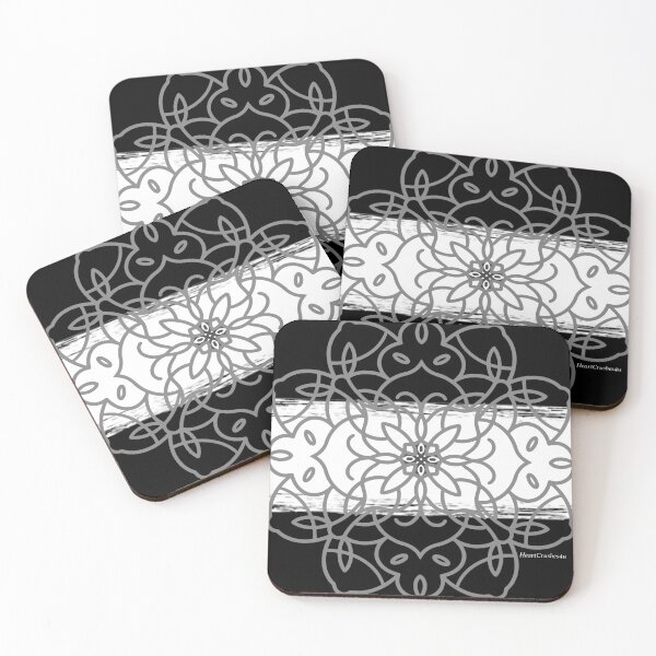 Item preview, Black White Gray Floral Medallion Design w/ Centered Cross designed and sold by HeartCrushes4u.