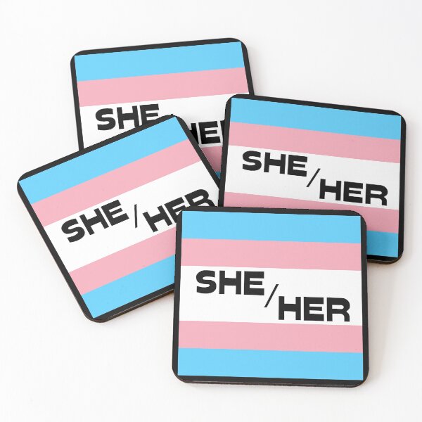 Item preview, Trans Flag SHE/HER Pronouns Casual Text designed and sold by ANewNemo.