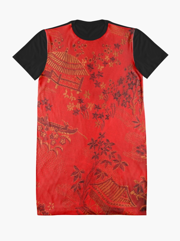 Alternate view of Chinese Silk Graphic T-Shirt Dress