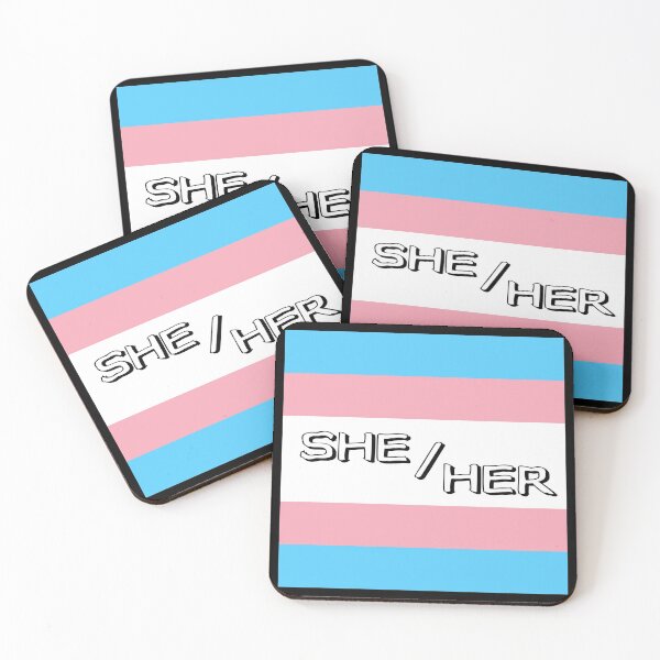 Item preview, Trans Flag SHE/HER Pronouns Open Text designed and sold by ANewNemo.