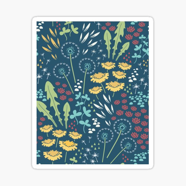 Dandelions and Purple Clover Sticker