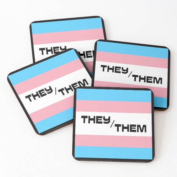 Item preview, Trans Flag THEY/THEM Pronouns Casual Text designed and sold by ANewNemo.