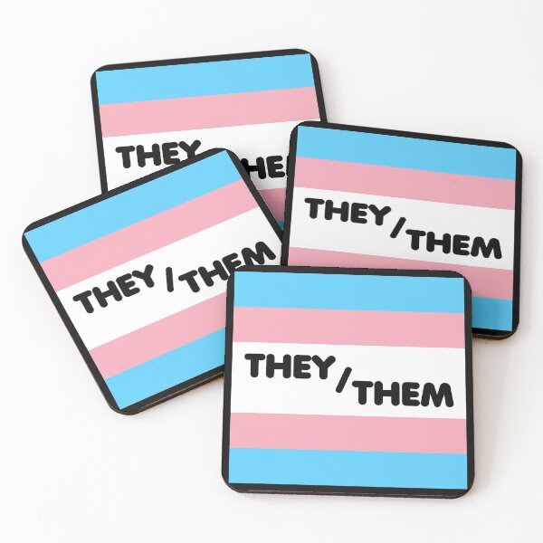 Item preview, Trans Flag THEY/THEM Pronouns Bubbly Text designed and sold by ANewNemo.