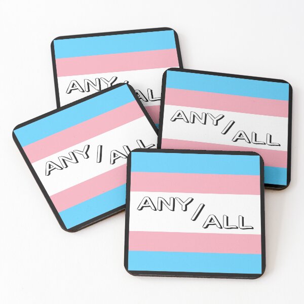 Item preview, Trans Flag ANY/ALL Pronouns Open Text designed and sold by ANewNemo.
