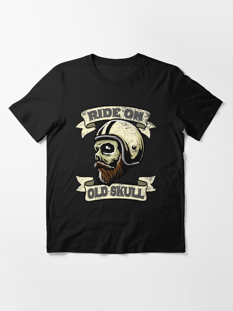 Ride On Old Skull Motorcycle Rider Grunge Style