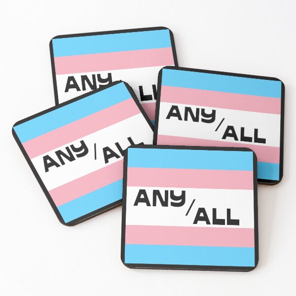 Item preview, Trans Flag ANY/ALL Pronouns Casual Text designed and sold by ANewNemo.