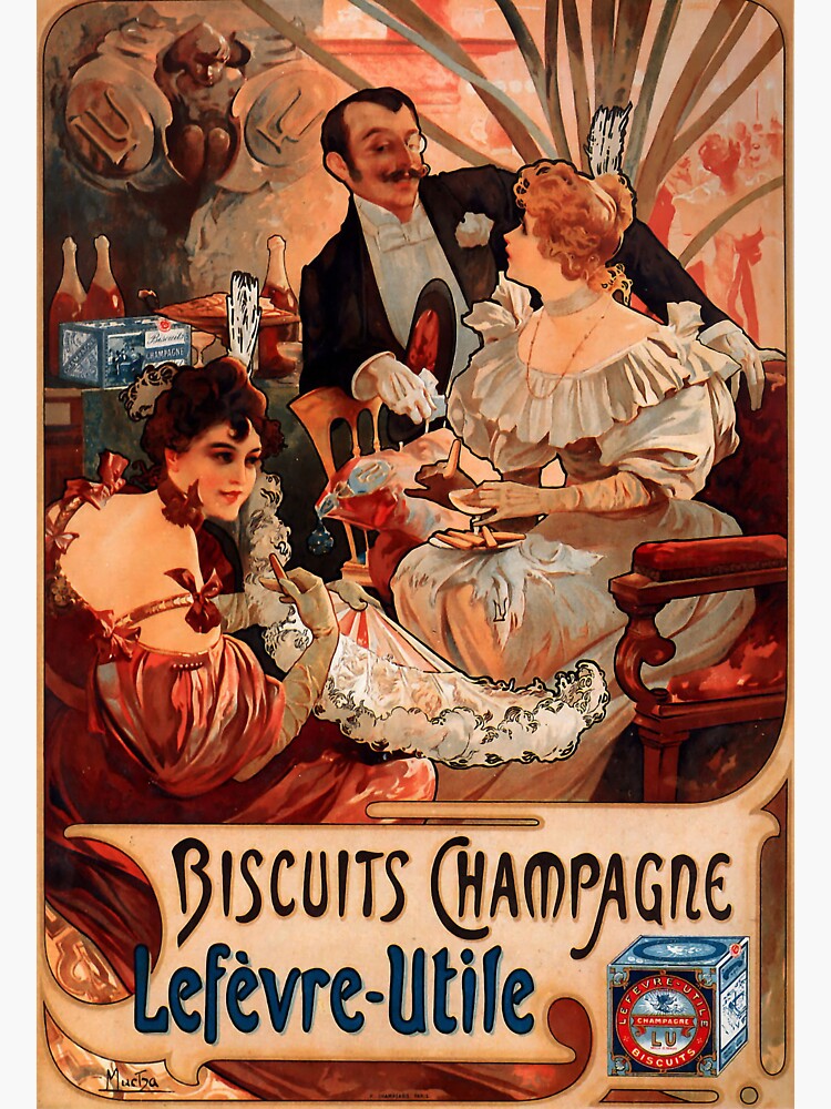 Biscuits Lefevre-Utile 2’ by Alphonse Mucha (Reproduction). by RozAbellera