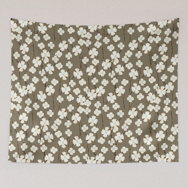 Item preview, Tan Cotton Blossom Pattern designed and sold by Jyn Branik.