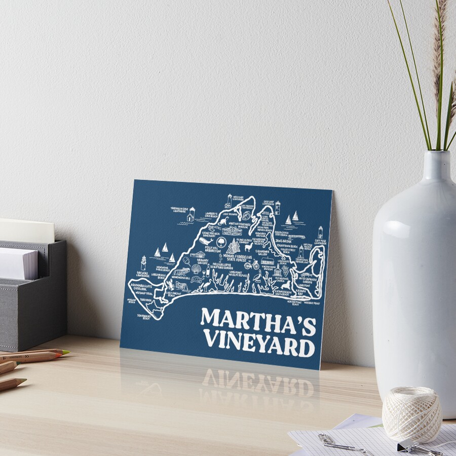 "Martha's Vineyard Map" Art Board Print for Sale by fiberandgloss