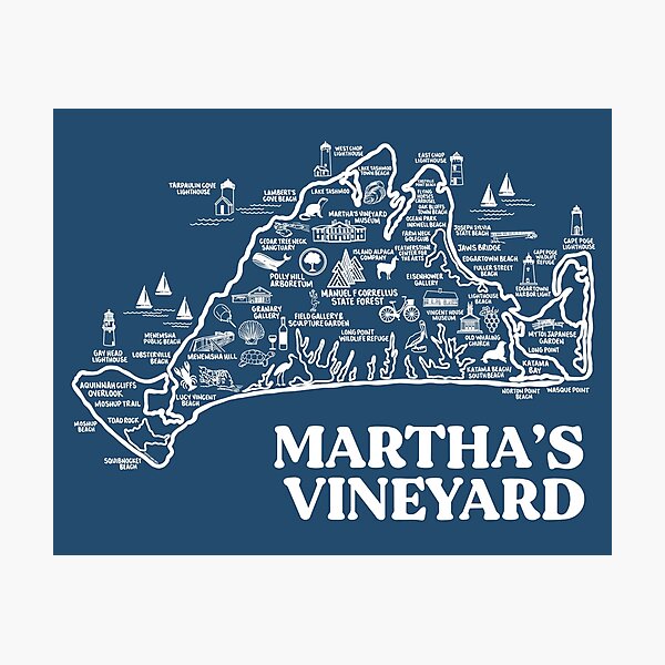 Item preview, Martha's Vineyard Map designed and sold by fiberandgloss.