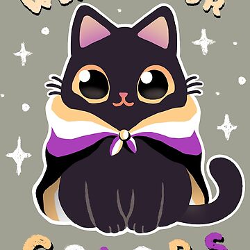 Artwork thumbnail, Non-binary LGBT Pride Cat - Kawaii Rainbow Kitty - Wear your colors by BlancaVidal