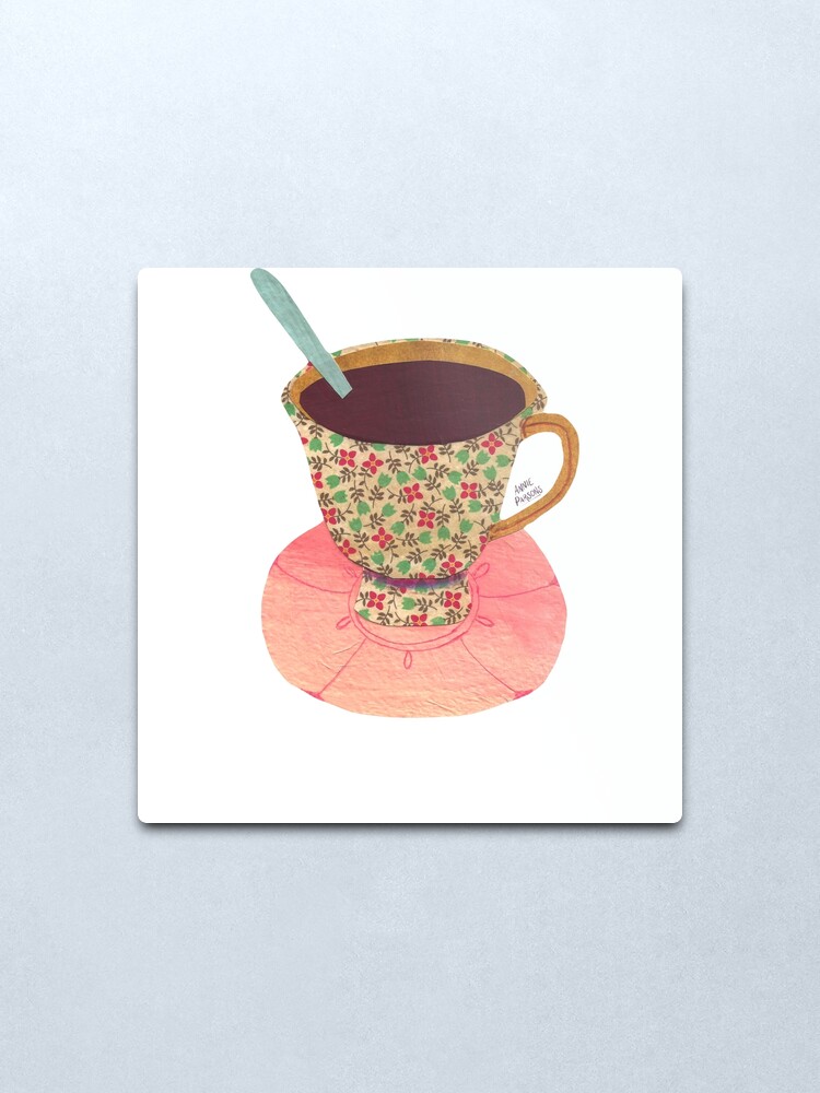 Alternate view of Collage Floral Teacup Metal Print