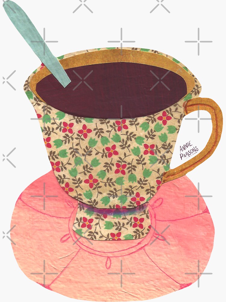 Collage Floral Teacup by annieparsons