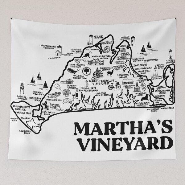 Artikelvorschau, Karte von Martha's Vineyard entworfen und verkauft von fiberandgloss.