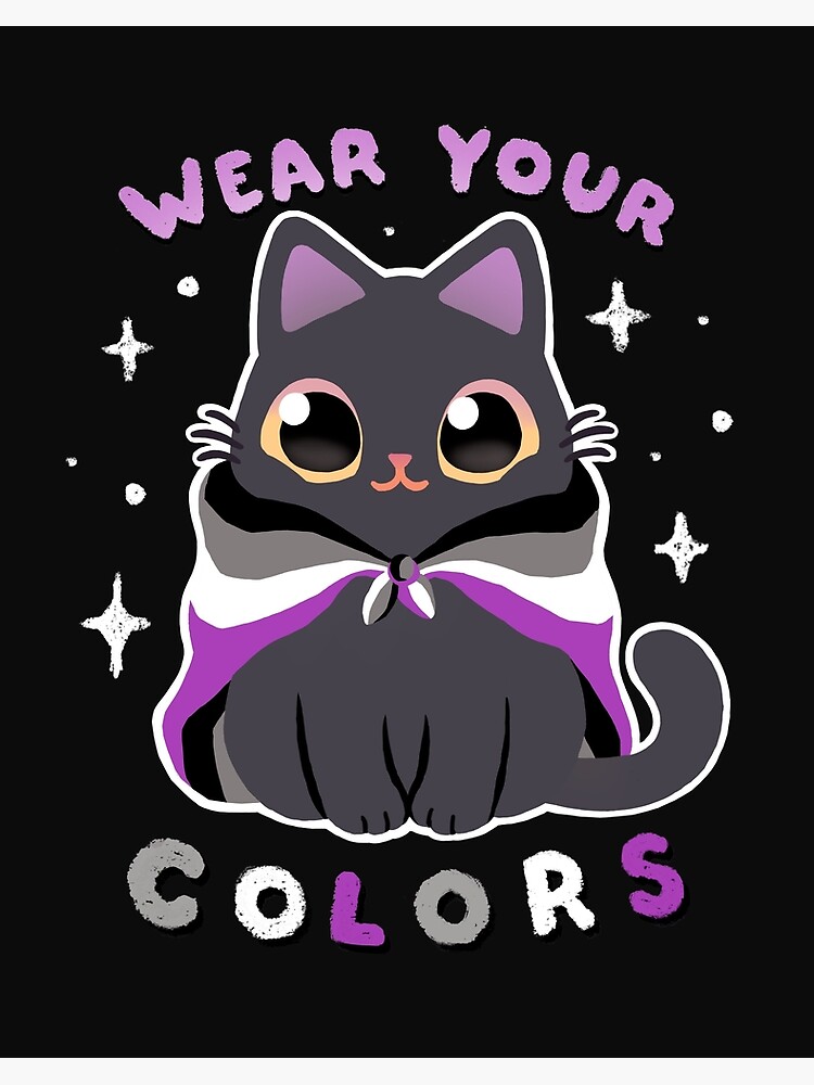 Asexual LGBT Pride Cat - Kawaii Rainbow Kitty - Wear your colors" Art Board  Print by BlancaVidal | Redbubble