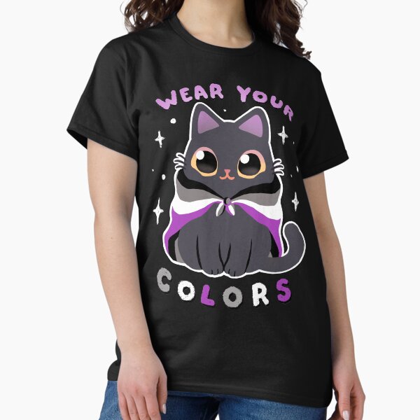 Item preview, Asexual LGBT Pride Cat - Kawaii Rainbow Kitty - Wear your colors designed and sold by BlancaVidal.