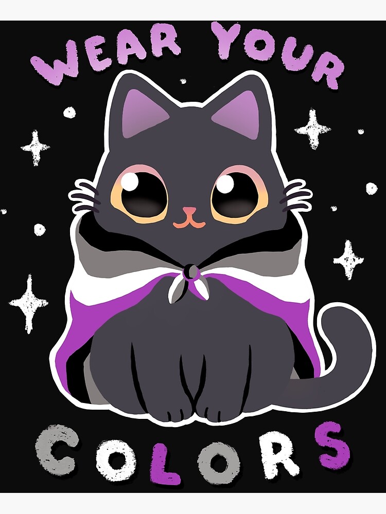 Asexual Lgbt Pride Cat Kawaii Rainbow Kitty Wear Your Colors