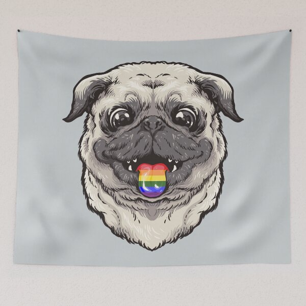 Item preview, Queer Pug shows subtle LGBTQ support | Tolerance and pride designed and sold by Petra Becker.