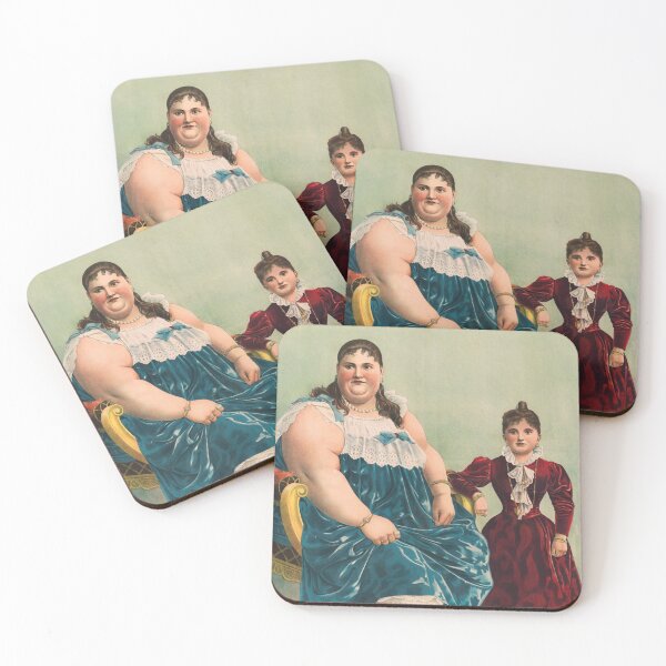 Item preview, Fat Lady and Little Person - Vintage Circus Lithograph - 1898 designed and sold by warishellstore.