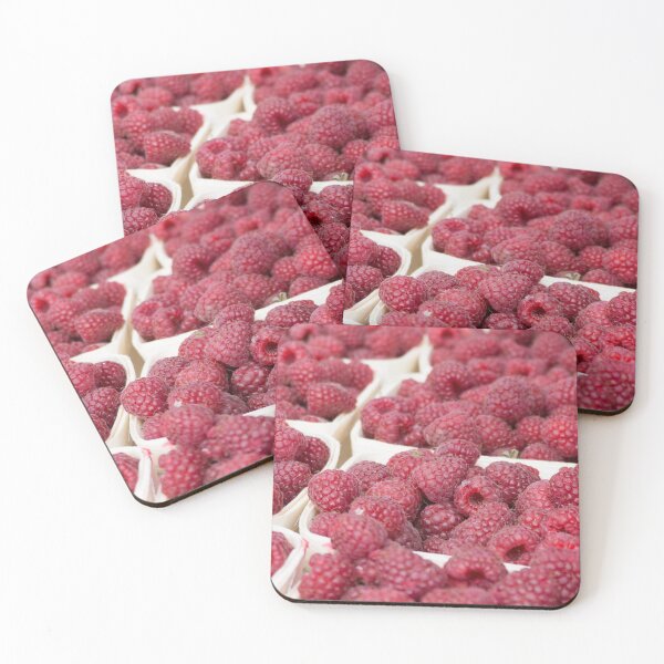Item preview, Red raspberries in containers on the market. Several servings of raspberries for sale designed and sold by Tae Mi.