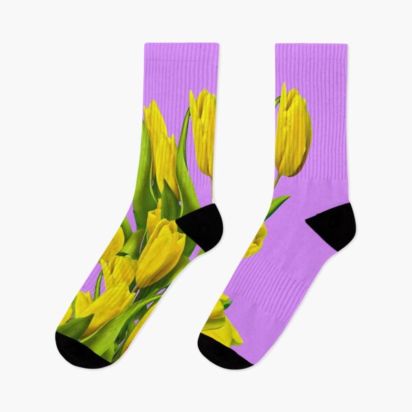 Item preview, YELLOW TULIPS PATTERN BOUQUET LILAC ART  designed and sold by sharlesart.