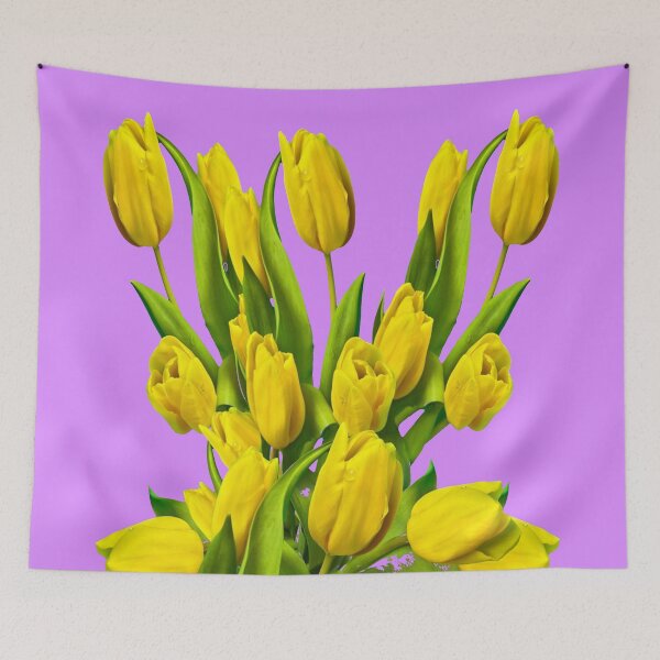 Item preview, YELLOW TULIPS PATTERN BOUQUET LILAC ART  designed and sold by sharlesart.