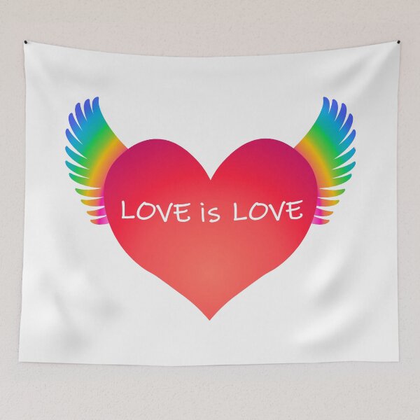 Item preview, Red Rainbow Heart - Love is Love designed and sold by RawSunArt.