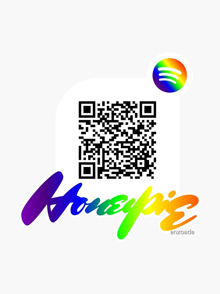 "Honeypie, JAWNY - spotify qr code - rainbow style" Sticker for Sale by ...