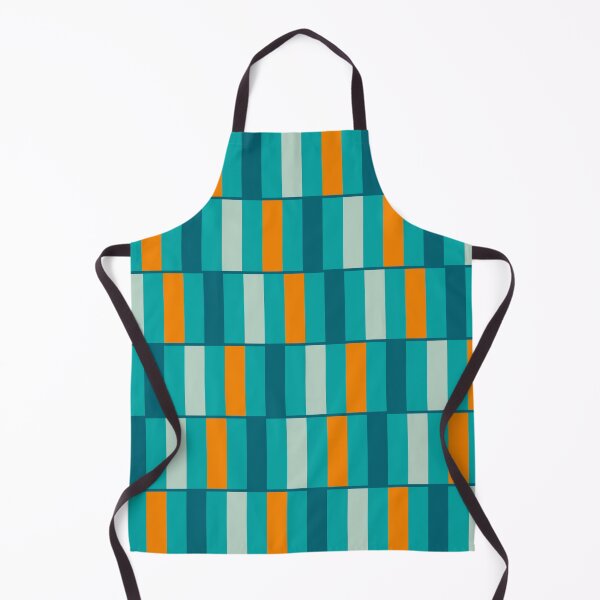 Item preview, Long Blocks Geometric Check Pattern Aqua Blue Turquoise Teal Orange designed and sold by kierkegaard.