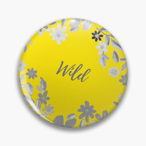 Item preview, WILD yellow background with grey flowers - Floral Pattern designed and sold by HMadeArtSON.