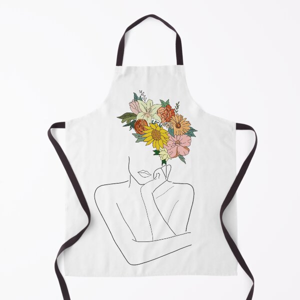 Item preview, Flower head female figure drawing designed and sold by metisartdesign.