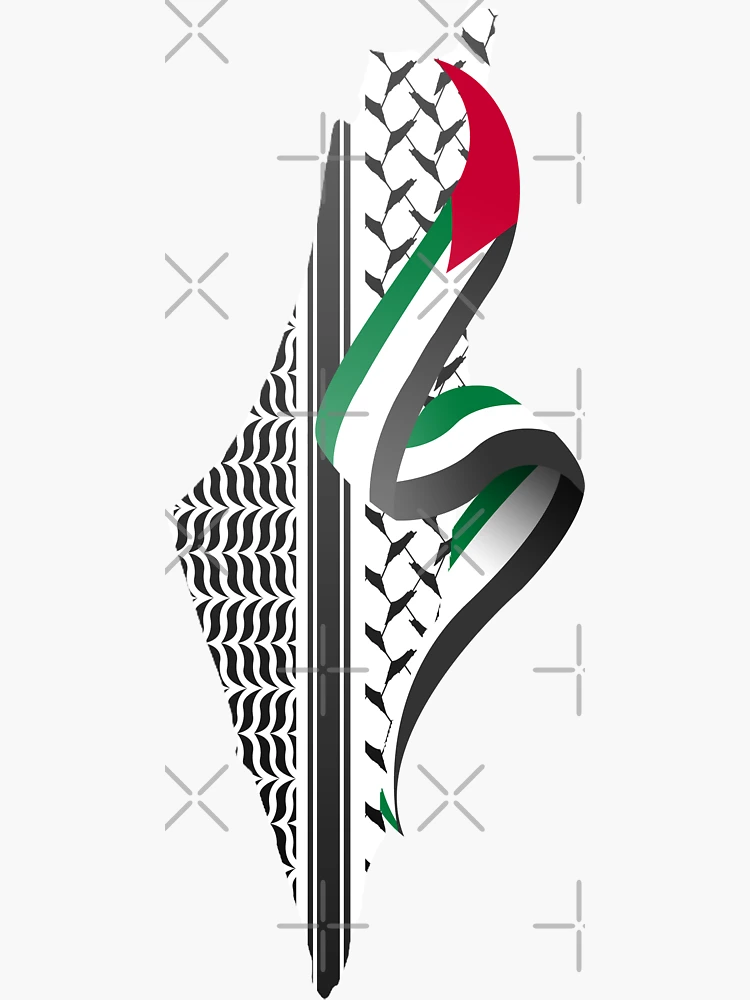 Sticker for Sale avec l'œuvre « Palestine Libre - Keffieh Palestinien » de  l'artiste RichieDuprey