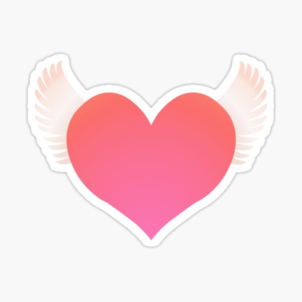 Winged Heart Stickers, Pink Flying Angel Heart with Wings Laptop Vinyl –  Starcove Fashion